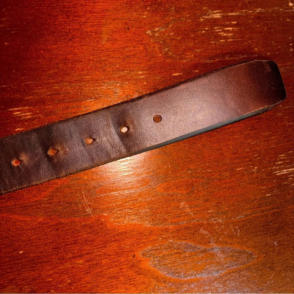 Honest by Brighton Men's 30 Brown Full Grain Leather Belt made USA rugged buckle